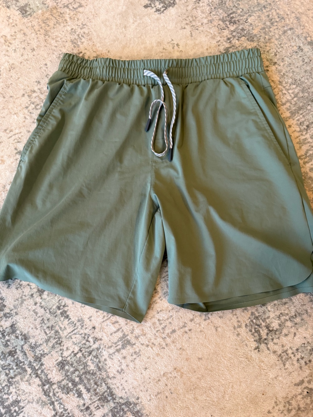 Avalanche Olive Green Woven Stretch Drawstring Shorts CAM530, Size M